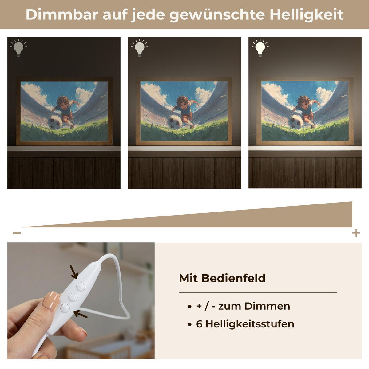 NACHTTISCHLAMPE Stadion - Fußballer - Ball 30x20 cm - Blau, Holzwerkstoff (8/30/20cm) - OnlyWow
