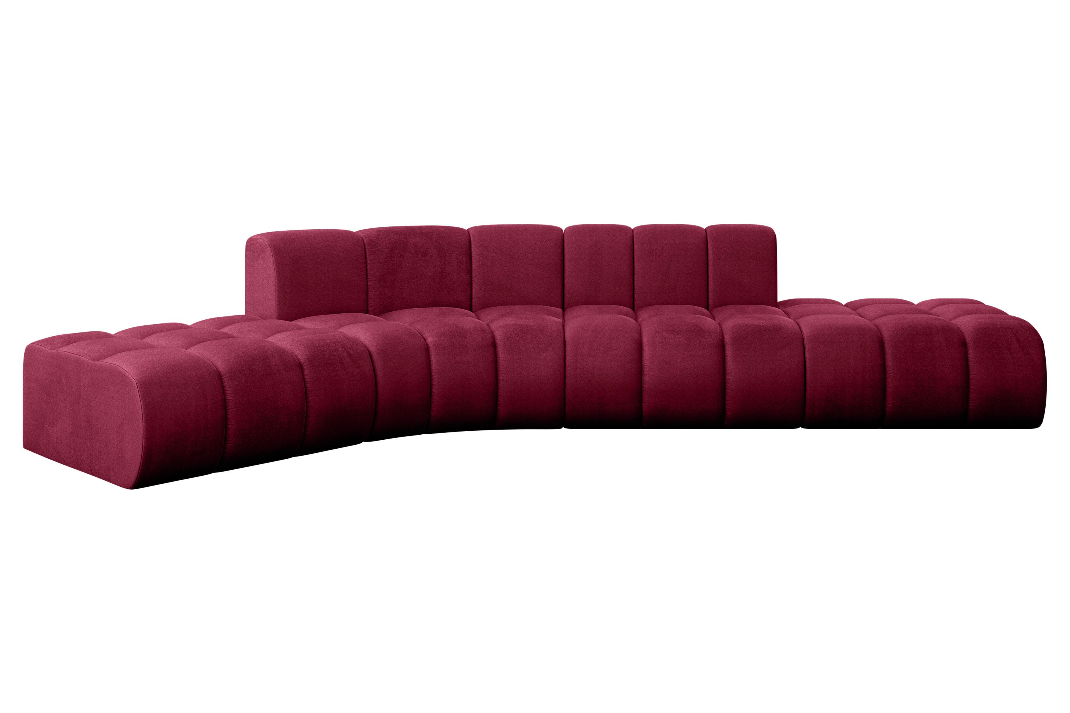 ECKSOFA modulares Sofa Solven-L1 - 380x174x70 cm Bordeauxrot - Bordeaux, Holzwerkstoff/Textil (380/174cm) - ALTDECOR