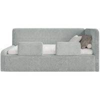 JUGENDBETT Fanko Samt Grau 90x200 cm - Schwarz/Grau, Kunststoff/Textil (90/200cm) - Selsey