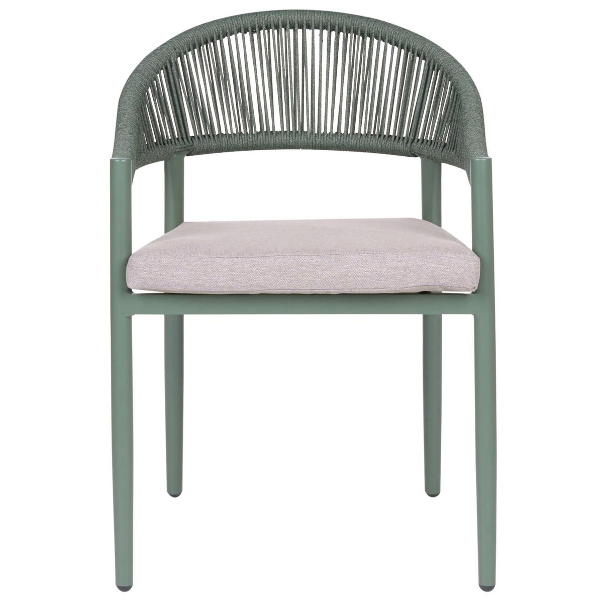 STUHL 4er-Set und Sitzkissen Metall Grün Ormea - Taupe, Metall (56/80/54cm) - Beliani