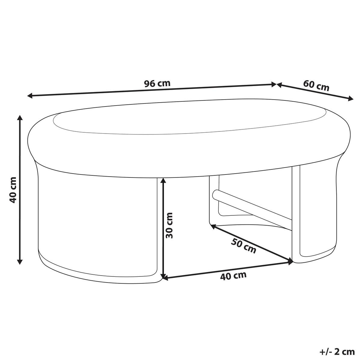 GARTENTISCH 96/60 cm Rattan Natürlich Livadeia - Naturfarben, Naturmaterialien (60/96/40cm) - Beliani