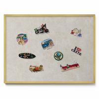 MAGNETTAFEL 80x60 cm Goldener Rahmen Dezente Sandsteinstruktur - Buche Kolonial, Metall (80/60/0.4cm) - TULUP