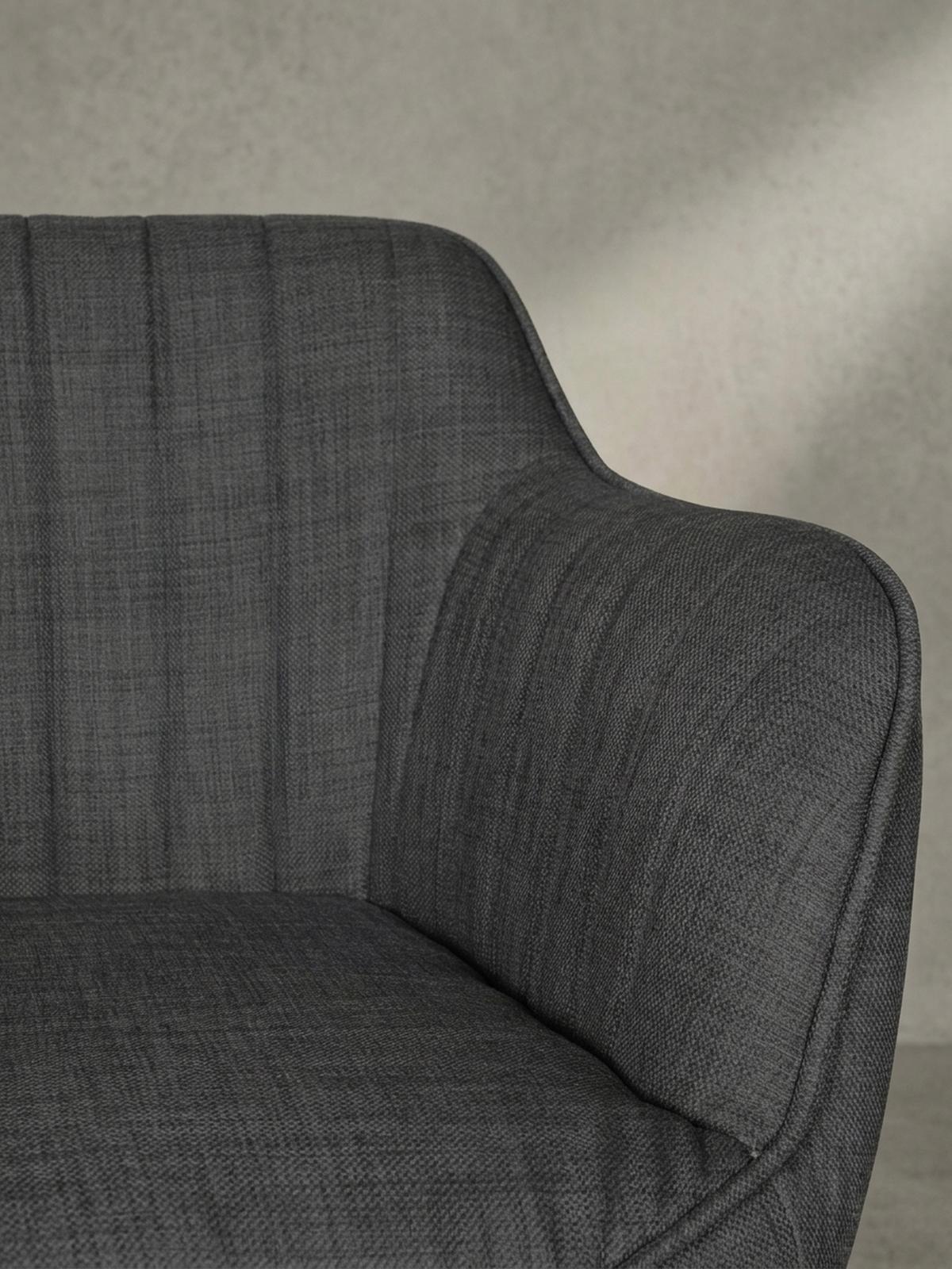DREHSTUHL Anthrazit Stoff mit Armlehnen in Schalenform MARIA - Schwarz/Grau, Kunststoff/Textil (65/90/65cm) - KADIMA DESIGN