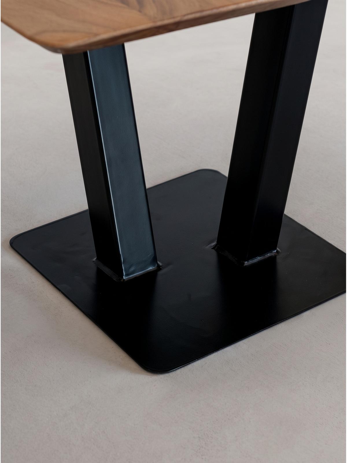 COUCHTISCH PERUGIA, Akazie Massivholz, Akazie-Schwarz, 60 x 60 x 40 cm - Schwarz/Akaziefarben, Holz/Metall (60/60/40cm) - KADIMA DESIGN