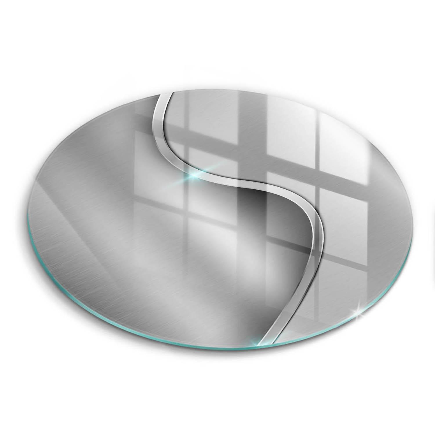 GLASPLATTE Ø 40 cm Silber Metall Abstraktion - Silberfarben, Glas (40/40cm) - Wallfluent