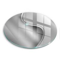 GLASPLATTE Ø 40 cm Silber Metall Abstraktion - Silberfarben, Glas (40/40cm) - Wallfluent