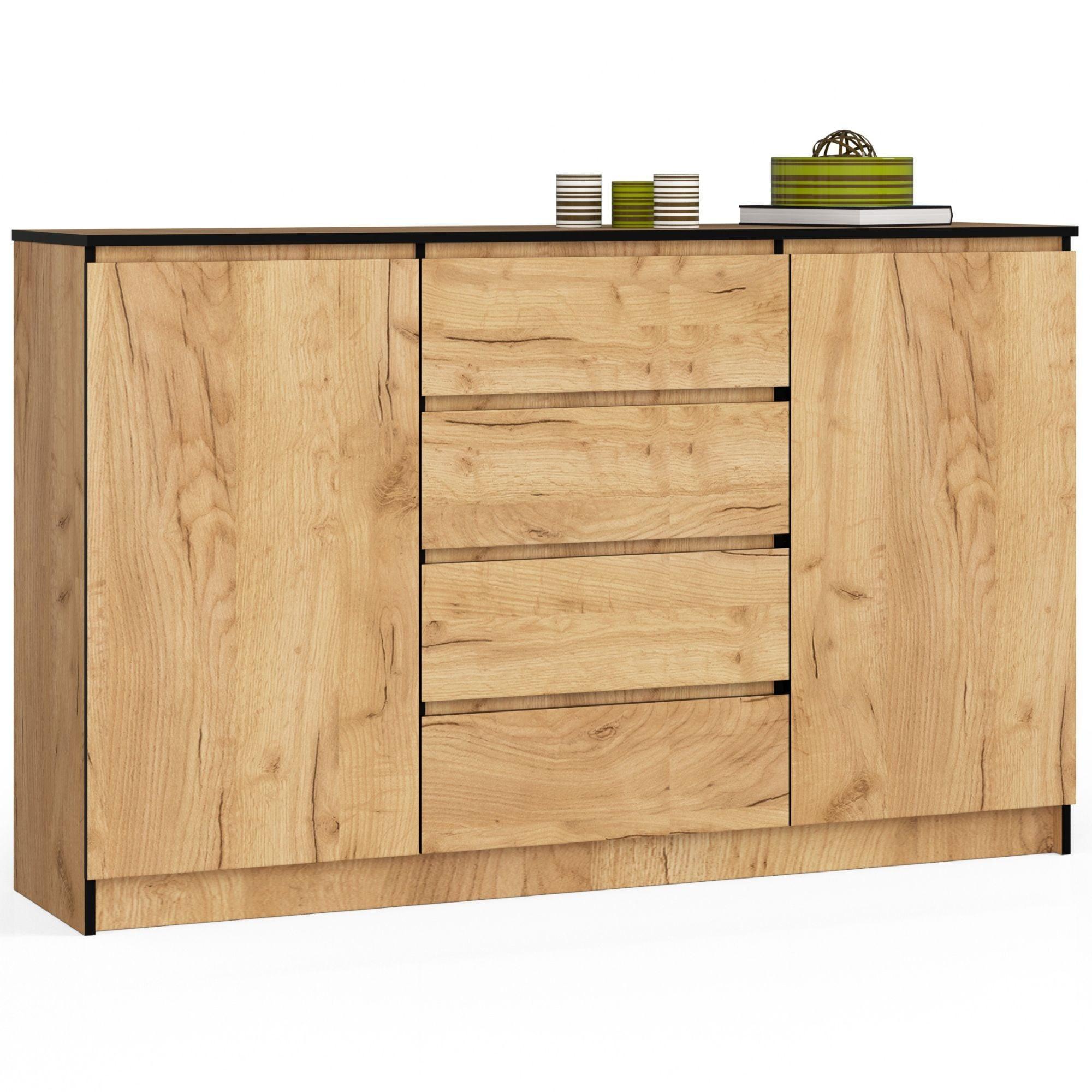 KOMMODE Eiche Craft 99/160/40 - Eiche San Remo, Holzwerkstoff (160/99/40cm) - RAUMHIRSCH FURNITURE
