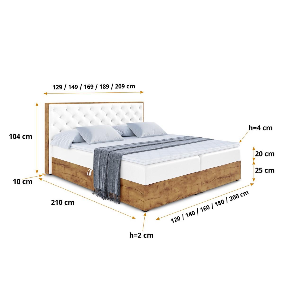 BOXBETT mit Matratze H3 und Lattenrost - LOLLI3 - 180x200 - Weiß Hochglanz - Weiß, Holzwerkstoff/Kunststoff (180/200cm) - ALTDECOR