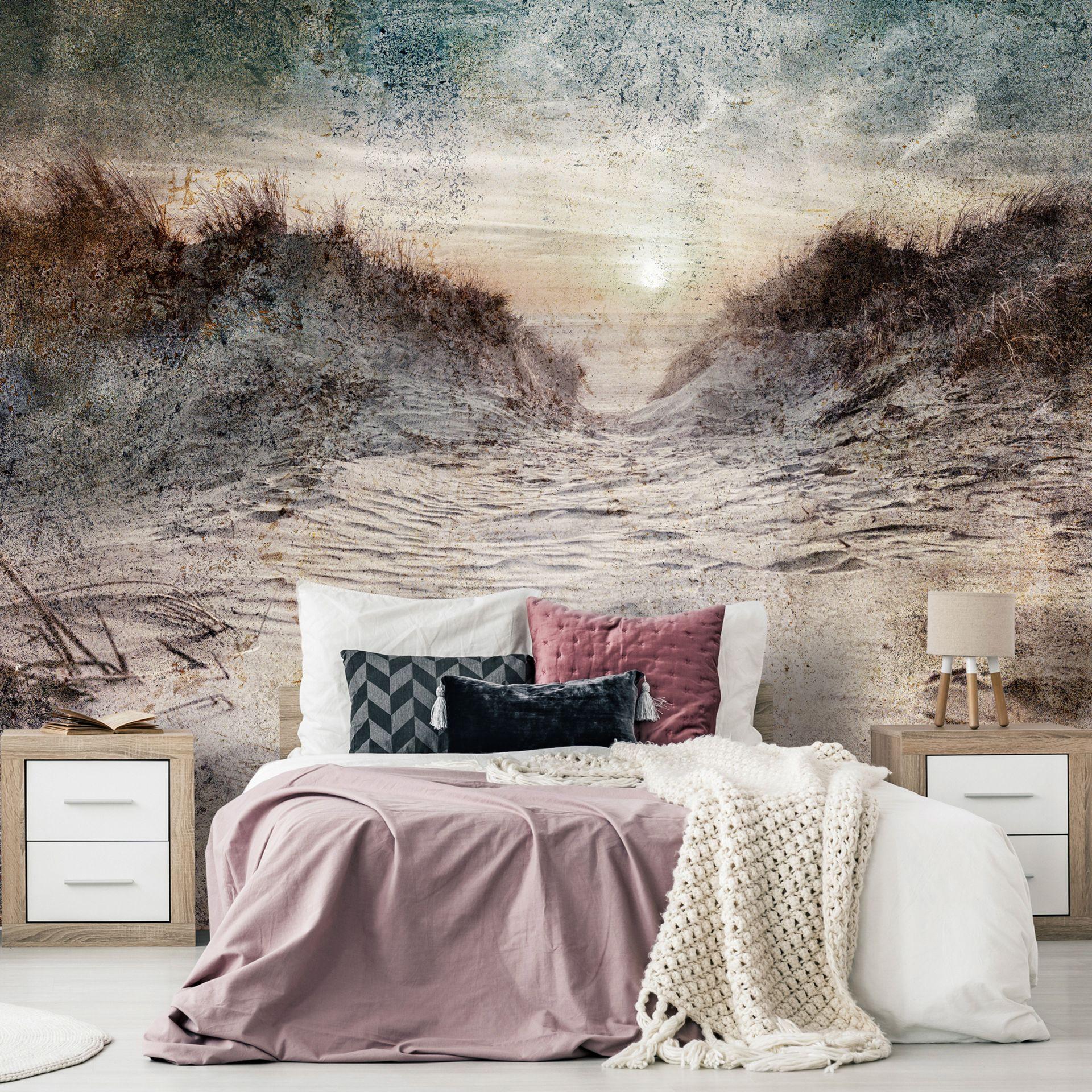 SELBSTKLEBENDE FOTOTAPETE 245/175 cm - Blau/Beige, Kunststoff/Textil (245/1cm) - KUNSTLOFT
