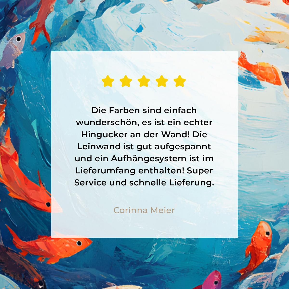 LEINWANDBILD Meer - Fische - Bunt - Dynamisch Deko Wohnzimmer 20x30 cm - Hellblau, Textil (20/30cm) - MuchoWow