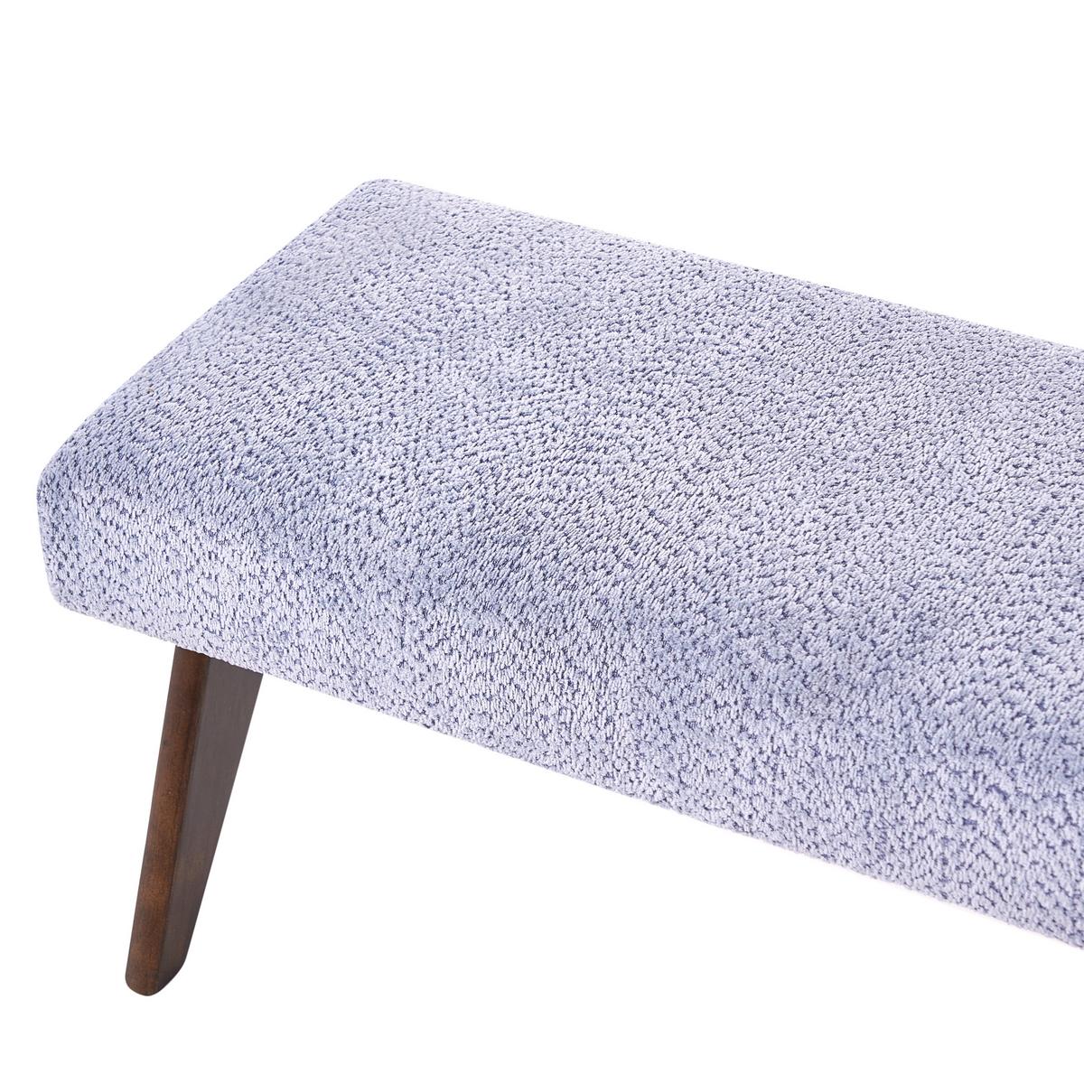 POLSTERBANK Chenillegewebe Hellblau/Dunkelbraun Tamre - Hellblau, Holz/Textil (118/48/46cm) - Beliani