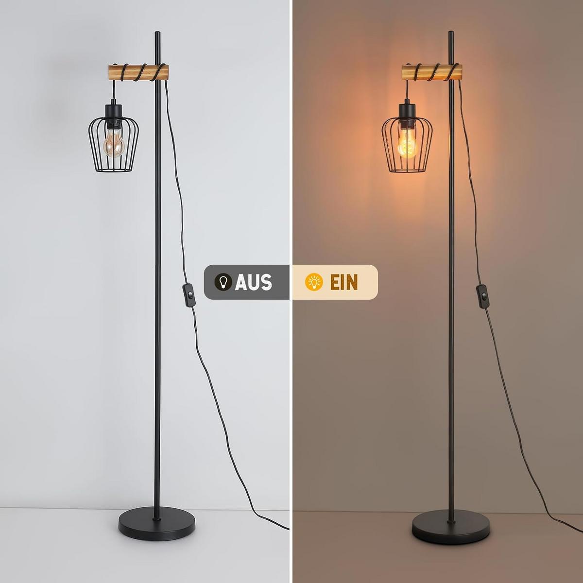 STEHLAMPE Lysandra 22/22/140 cm - Schwarz, Metall (22/22/140cm) - ZMH