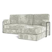 ECKSOFA NOTIA modulares Boneless Sofa mit Schlaffunktion Hellgrau Kordstoff - Hellgrau, Textil (200/120cm) - MASSENO