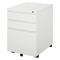 AKTENSCHRANK mit Rädern, konkavem Griff, für Home-Office, Stahl, Weiß - Weiß, Metall (48/60/39cm) - Vinsetto