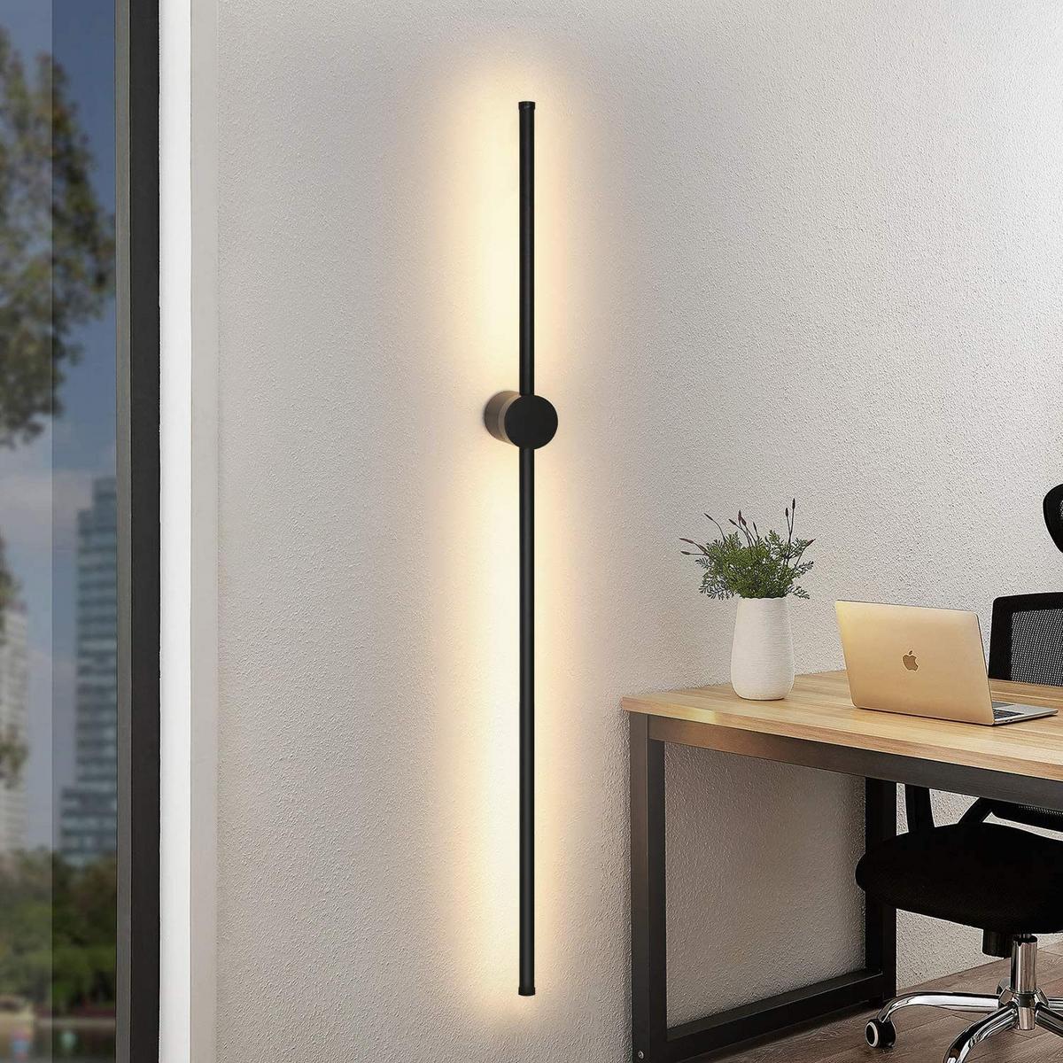 LED-WANDLEUCHTE Luminol 100/6/10 cm - Schwarz, Metall (6/10/100cm) - ZMH
