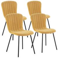 STUHL 4er-Set Lucky senffarbener Stoff - Currygelb, Textil/Metall (46/85/57cm) - VS Venta-stock