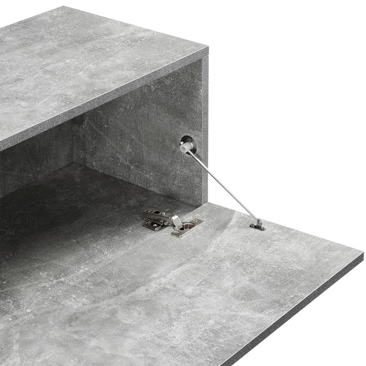 HÄNGELOWBOARD Evaton - Grau, Holzwerkstoff (140/30/33cm) - [en.casa]