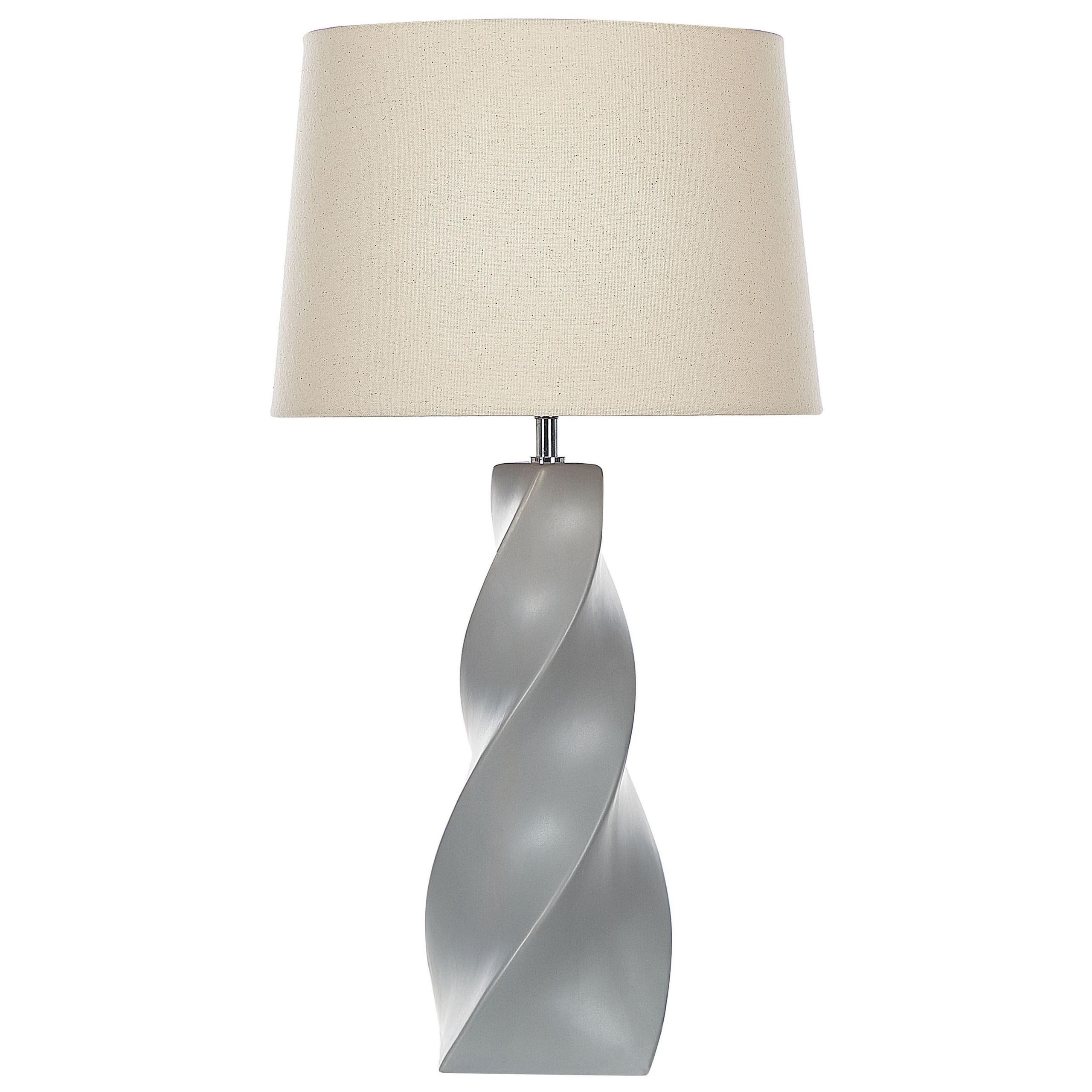 TISCHLAMPE Belaya 38/38/71 cm - Grau, Keramik (38/38/71cm) - Beliani