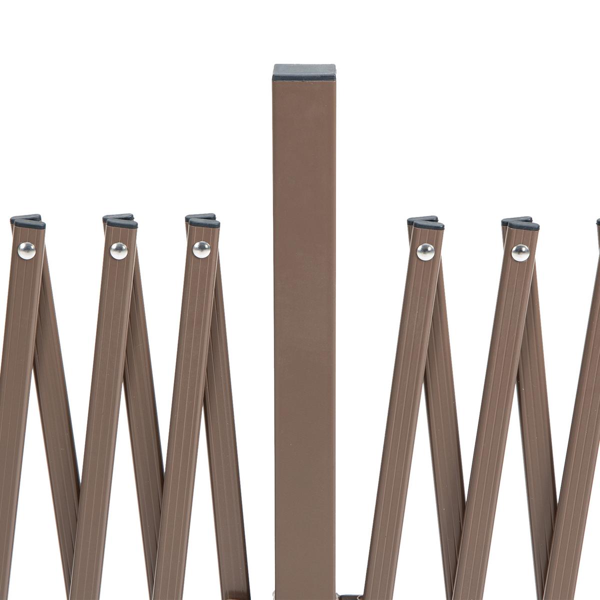 GARTENZAUN, Aluminium, Eisen, Dunkelbraun, 103,5H x 52-405L cm - Dunkelbraun, Metall (31/103cm) - Outsunny