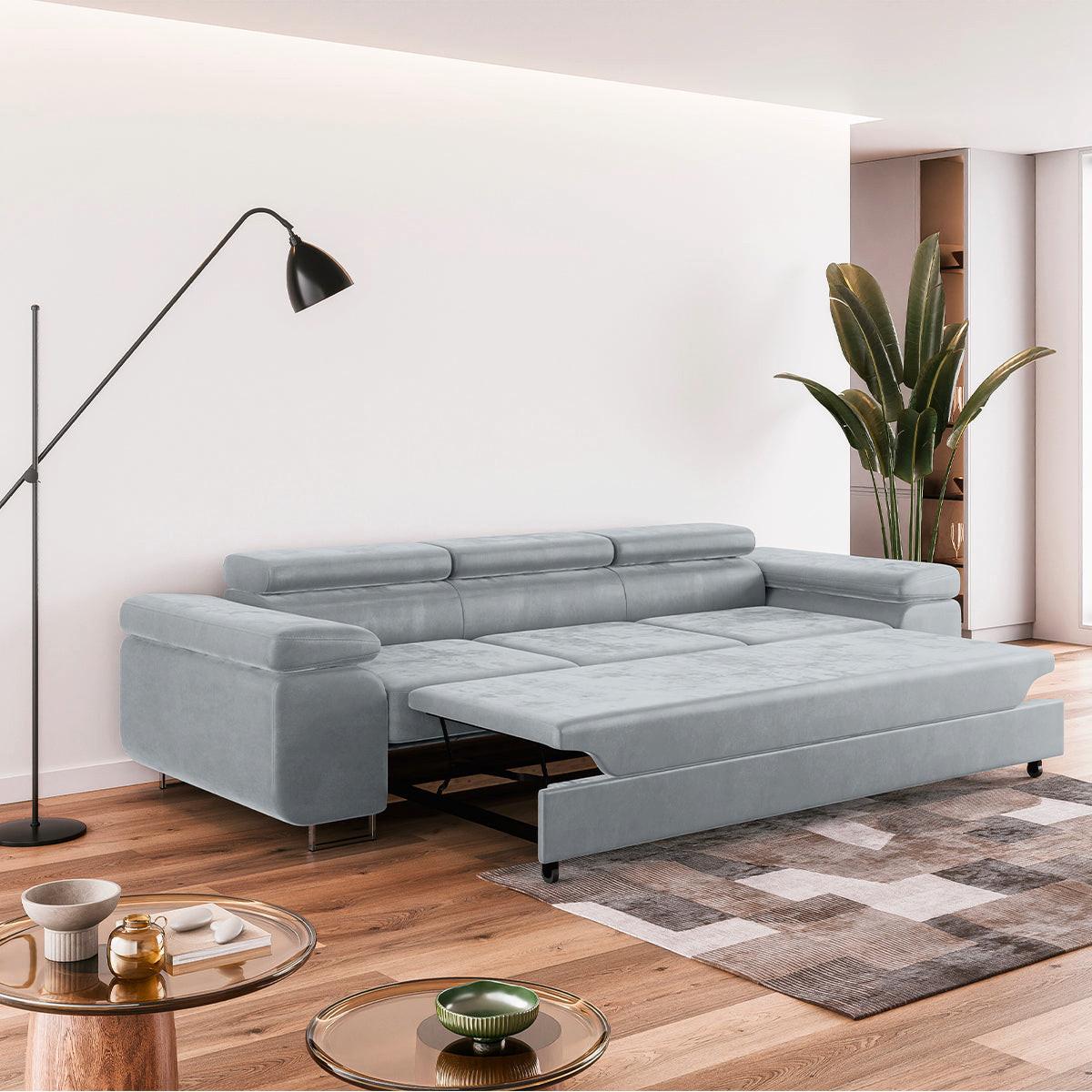 SCHLAFSOFA Lyam 3 Sitzplätze Hellgrau - Grau, Holzwerkstoff (275/69/100cm) - Petits-meubles
