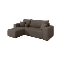 ECKSOFA mit Schlaffunktion Ottomane Links SENO-L 249x139x85 Braun Bouclé - Schwarz/Braun, Holzwerkstoff/Kunststoff (249/139cm) - ALTDECOR