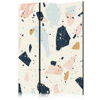 PARAVENT Akustik 3-tlg 135x172 cm Terrazzo Steinformen - Multicolor, Holz/Textil (135/172/3cm) - Muralo
