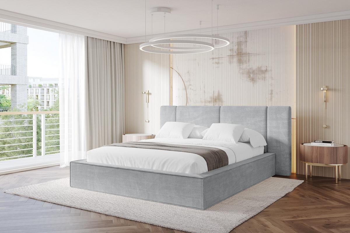 POLSTERBETT mit Bettkasten und Lattenrost, Bett mit Matratze H3/H4 - RIVO 120x200 Grau - Anthrazit, Holzwerkstoff/Textil (120/200cm) - ALTDECOR