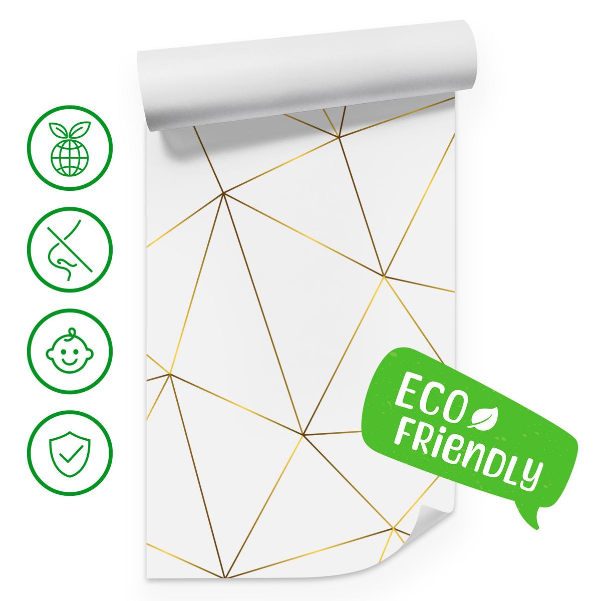 FOTOTAPETE Geometrische Abstraktion Glamour Stil 350x256 - Gelb/Beige, Papier (350/256cm) - Muralo