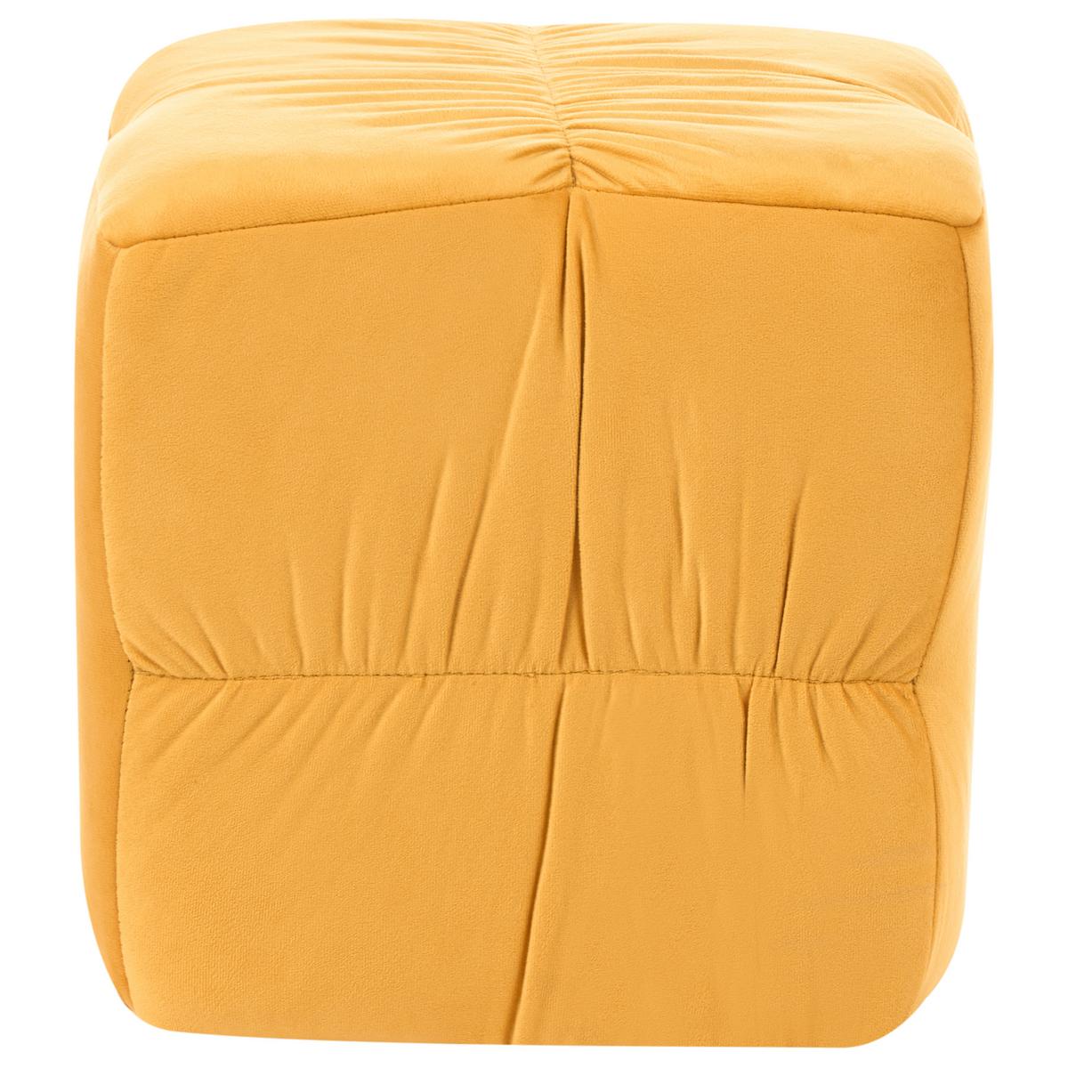POUF Samtstoff Senfgelb Turley - Gelb, Textil (57/38/57cm) - Beliani