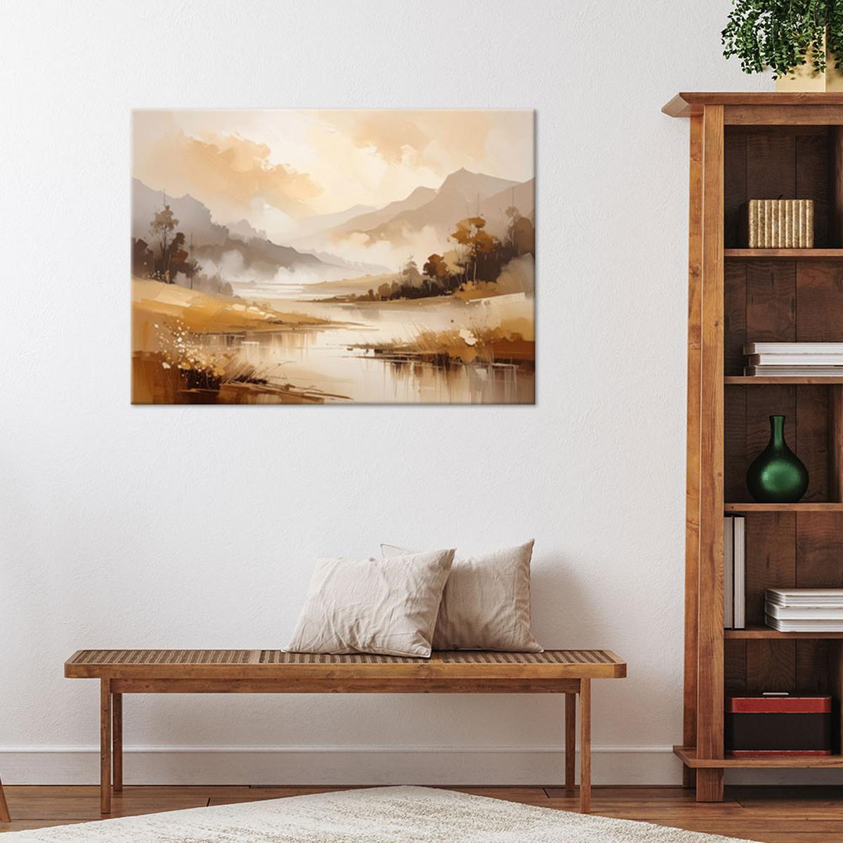 LEINWANDBILD Landschaften 45x30cm - Beige, Textil (45/30cm) - Feeby