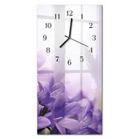 WANDUHR aus Glas 30x60 cm - Blume - Lila, Glas (30/60/0.4cm) - TULUP