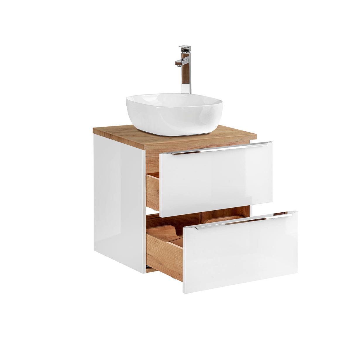 BADMÖBEL 60.4cm April 2er-Set Weiß - Weiß, Holzwerkstoff (60.4/59/46cm) - Petits-meubles