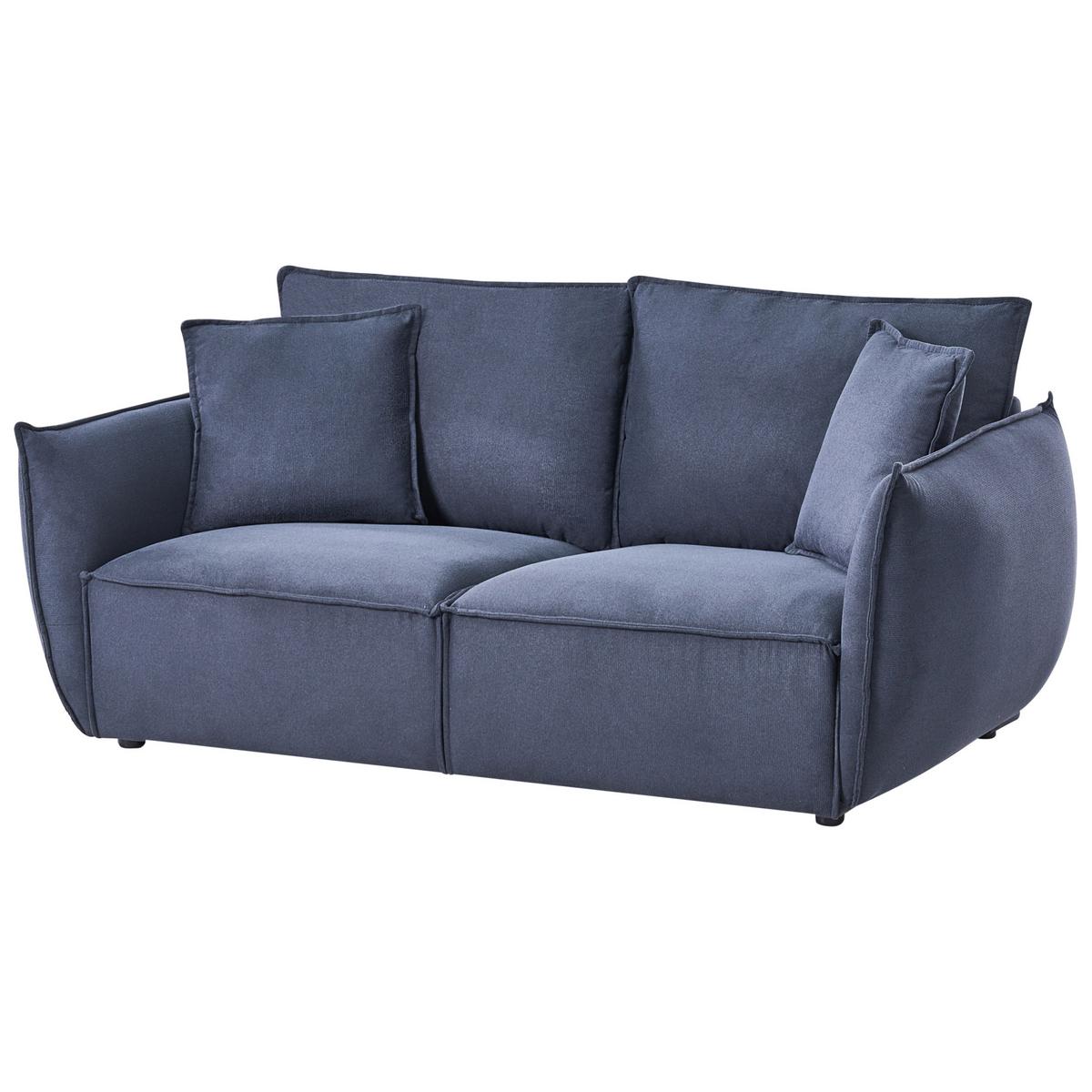 3-SITZER-SOFA Stoff Dunkelblau Kunes - Dunkelblau, Textil (190/82/92cm) - Beliani