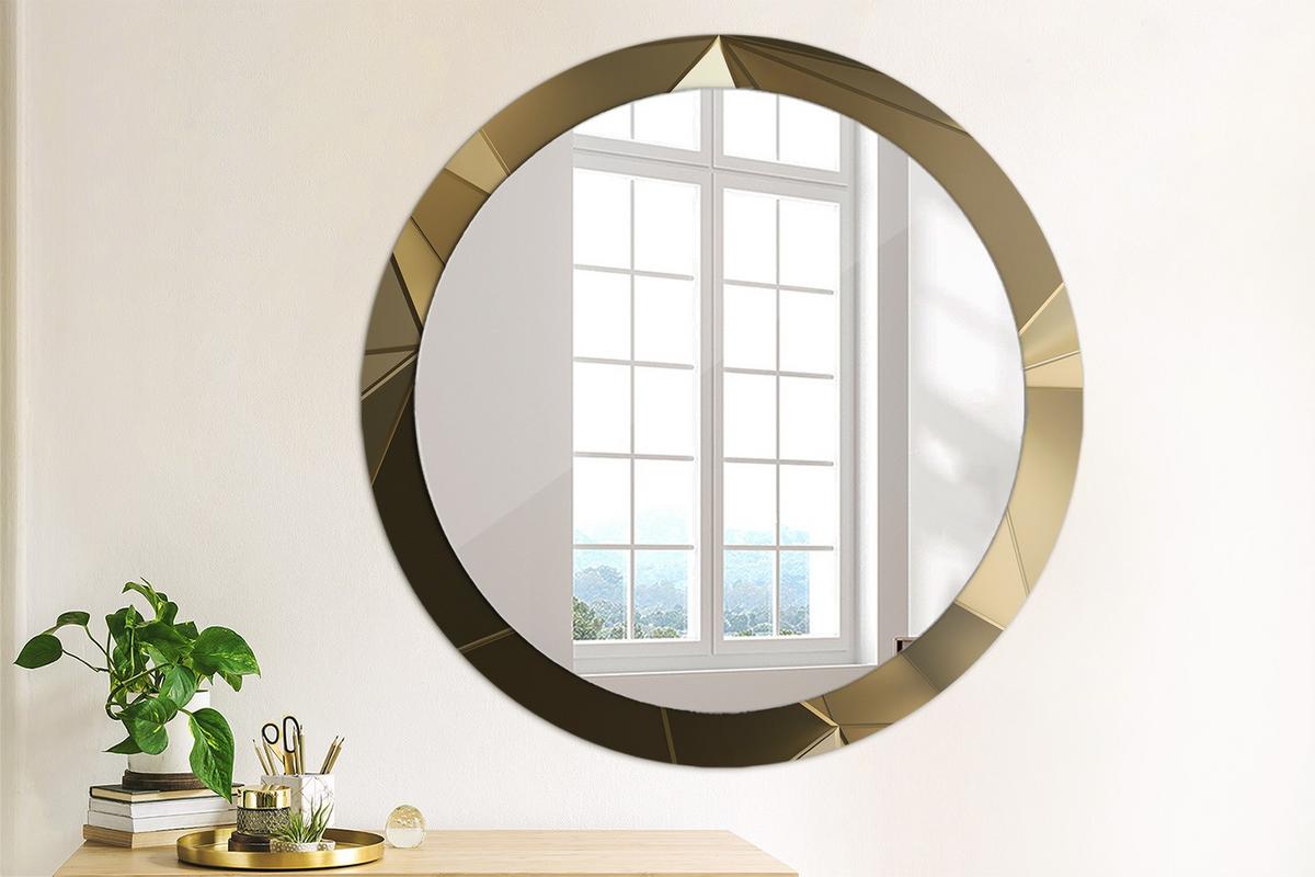 SPIEGEL Ø90 cm Rund mit Aufdruck - Beige, Glas (90/90/0.4cm) - TULUP