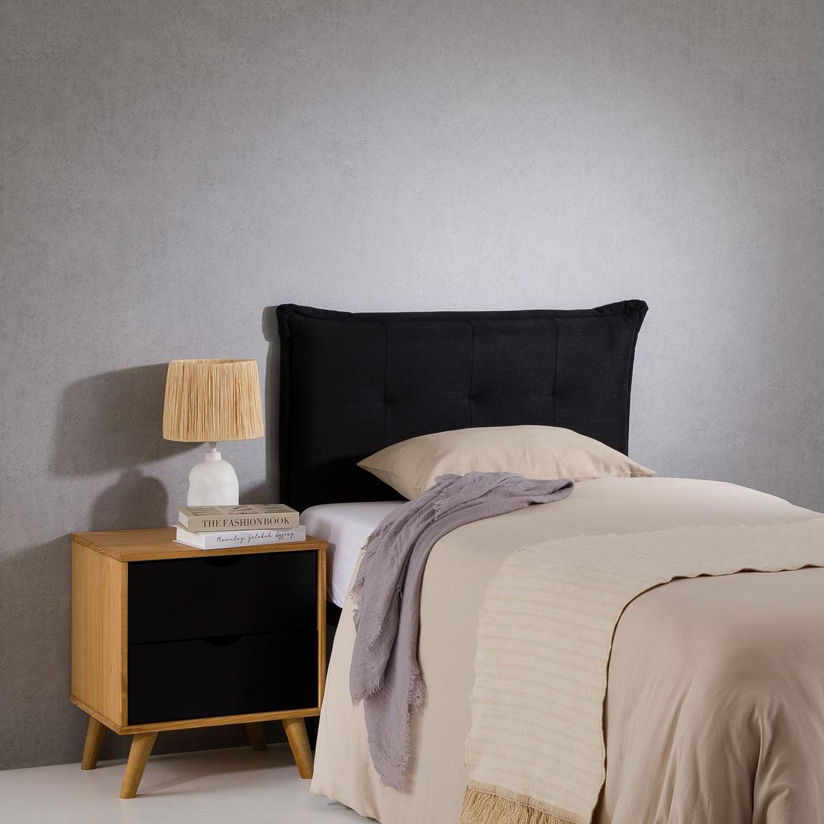 KOPFTEIL JALEYA 90x190 cm schwarz - Schwarz, Textil (91/99/7cm) - IDIMEX