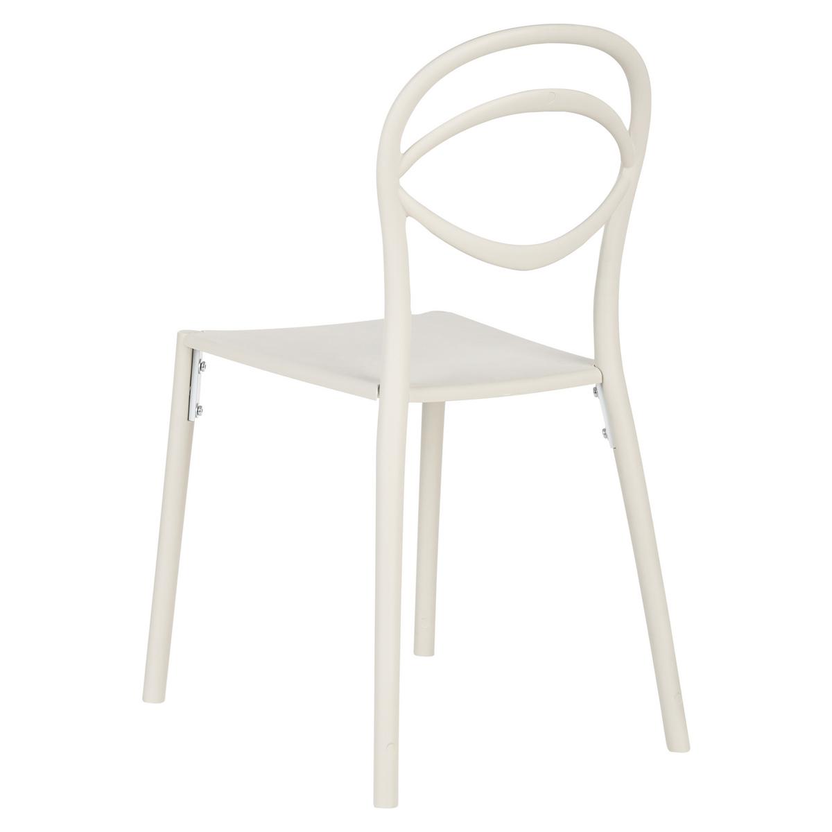 GARTENSTUHL 4er-Set Cremeweiß Covolo - Weiß, Kunststoff (50/86/52cm) - Beliani