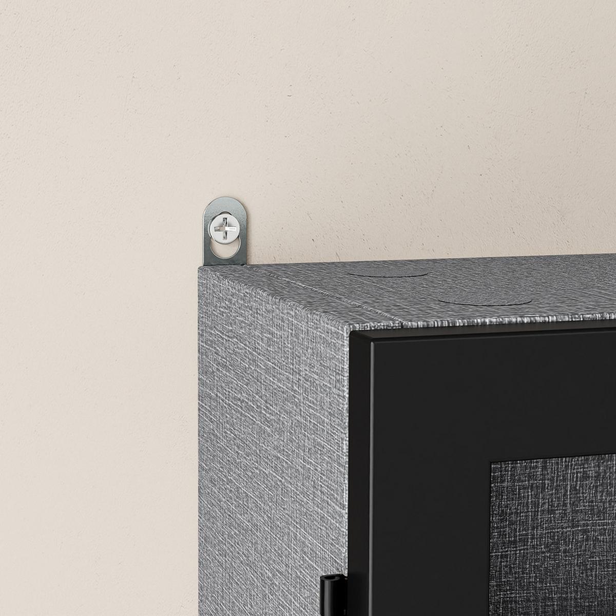 WANDREGAL mit Glastüren für Sammlerstücke FSB113-DG - Ahornfarben, Fell (80/60/12.2cm) - SoBuy