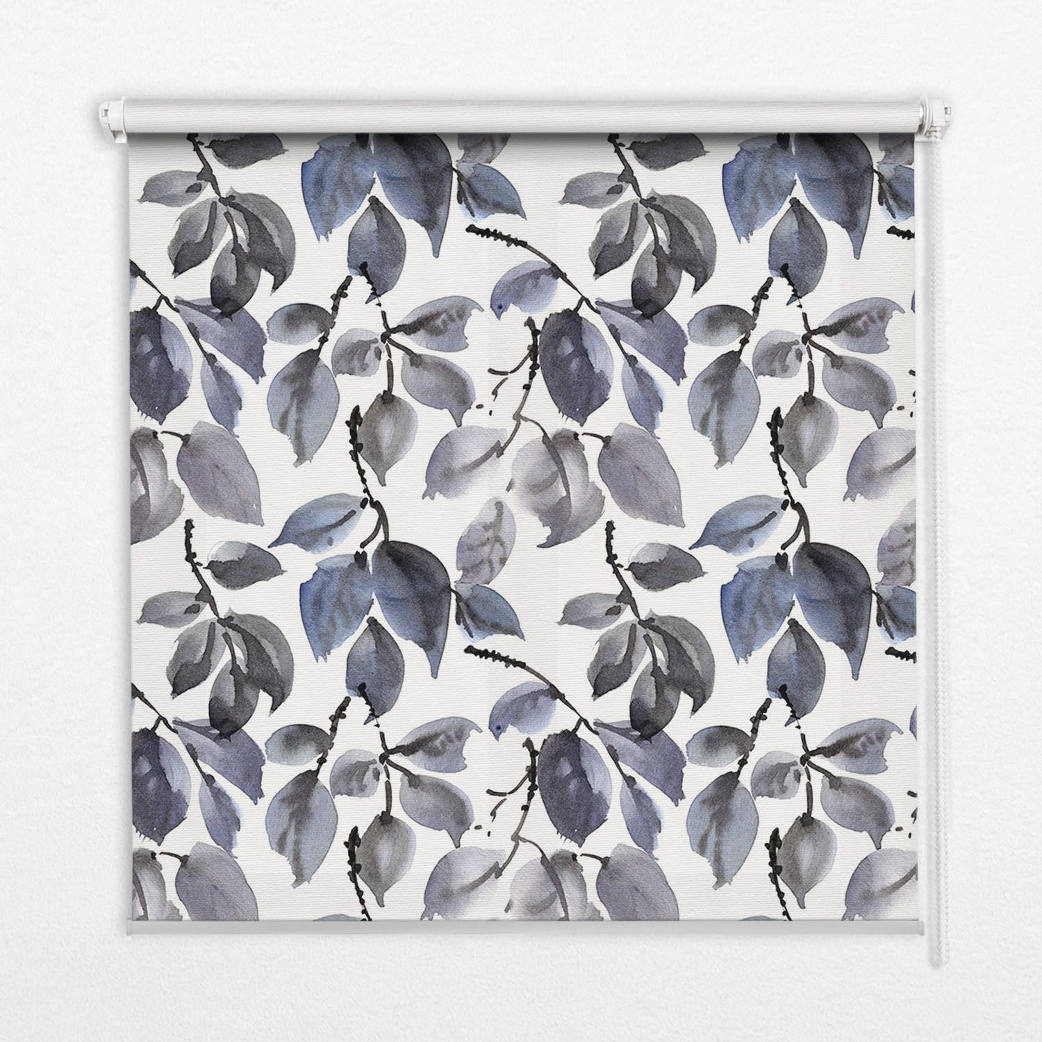 INNENROLLO - Fensterrollo - Rollo - 130x140 cm - Dunkle Blätter - Grau, Kunststoff (130/140/0.5cm) - TULUP