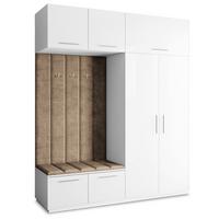 GARDEROBENSCHRANK REMA 200/240/60 cm Modern Garderobe-Set Weiß - Weiß/Mokka, Holzwerkstoff (200/240/60cm) - MASSENO