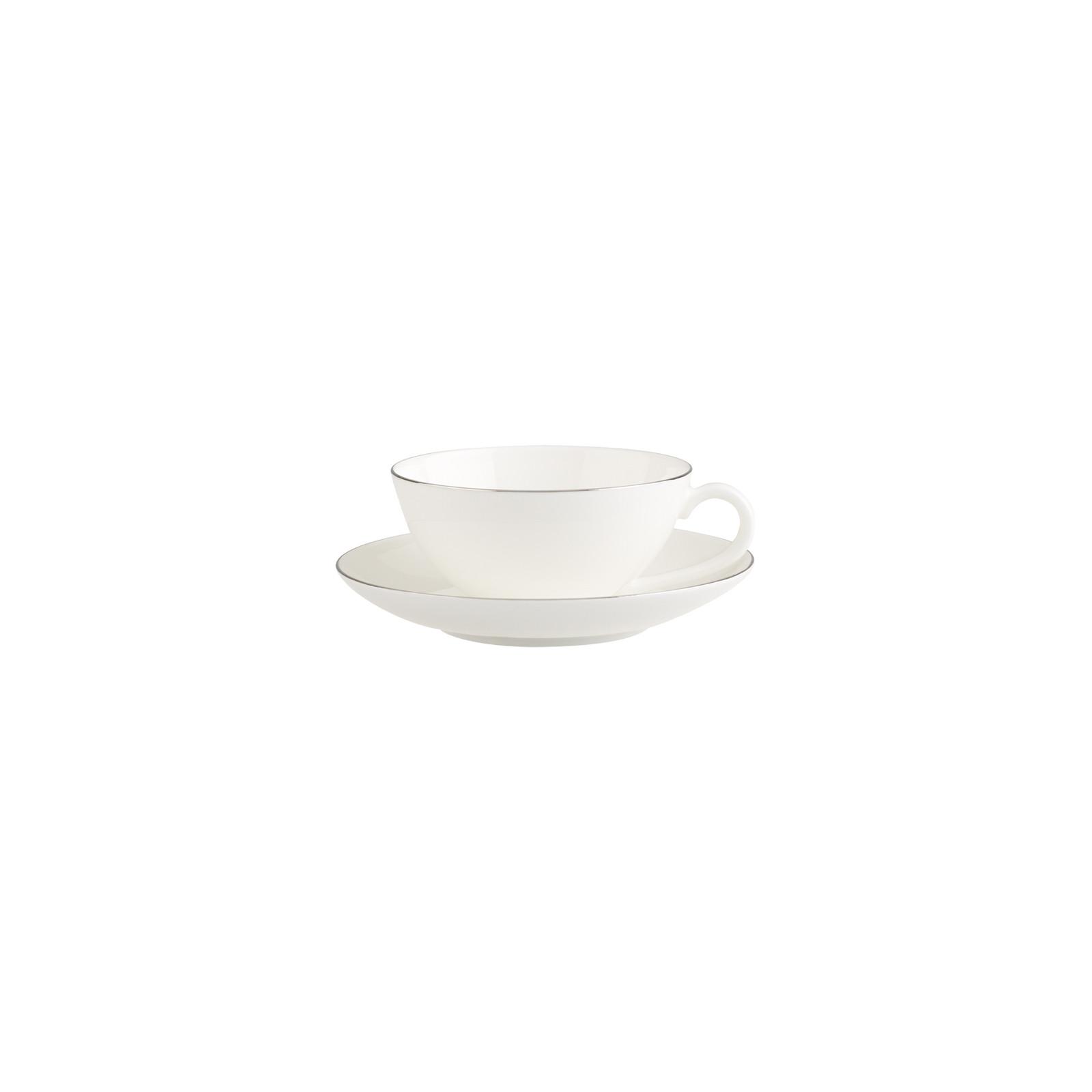 TEETASSE MIT UNTERTASSE Anmut Platinum No.1 weiß 140 ml - Weiß, Keramik (15/7.6/15cm) - Villeroy & Boch