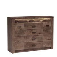 KOMMODE ZERI 137/103,5/42cm mit 4 Schubladen 2 Türen Braun - Dunkelbraun/Braun, Holzwerkstoff (137/103.5/42cm) - MASSENO