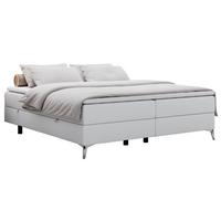 BOXBETT LESS 200/200 Weiß Kunstleder - H4 - Weiß, Holz/Textil (200/200cm) - MKS