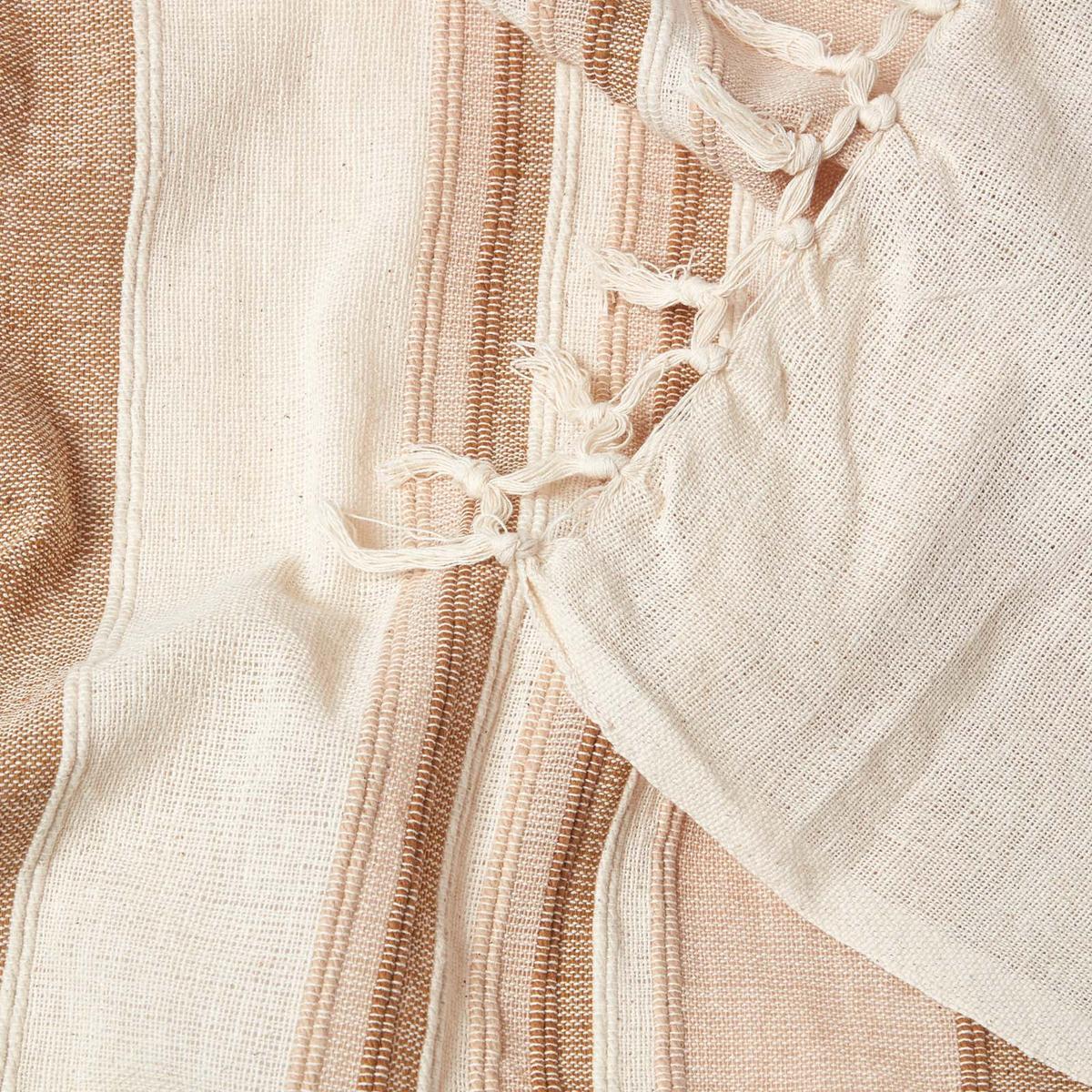 ÜBERWURF Morocco 225/255 cm, 100% Baumwolle gestreift - Beige, Textil (225/255cm) - Homescapes