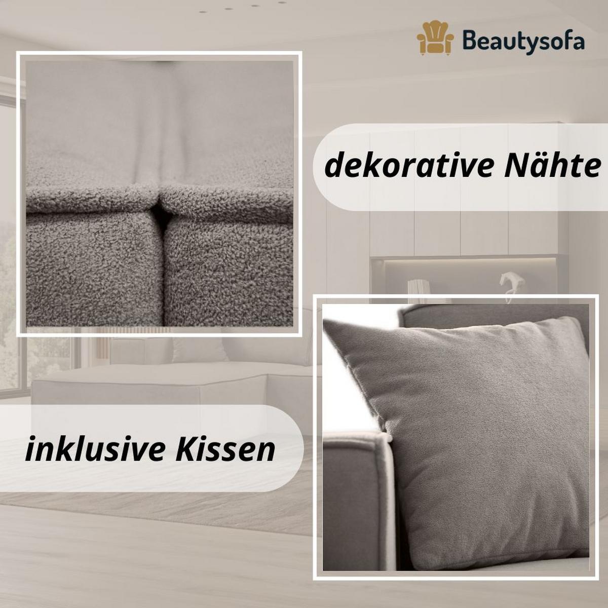 ECKSOFA ohne Schlaffunktion Pedro L cappuccino rechts - Schwarz/Cappuccino, Kunststoff/Textil (267/170cm) - Beautysofa