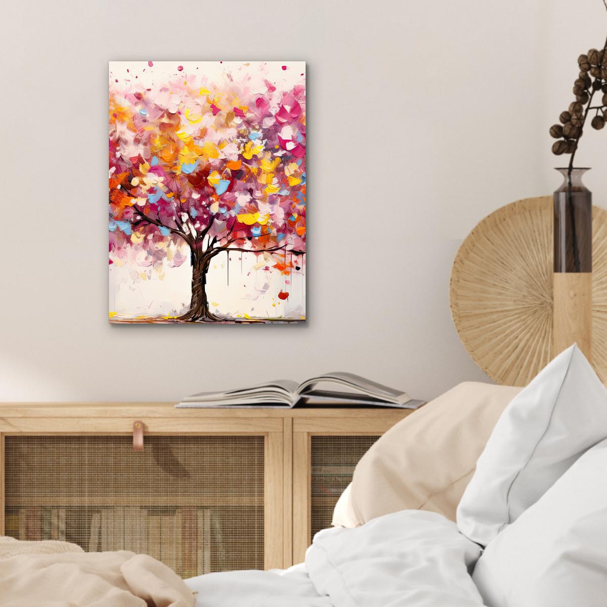 METALLBILD Aquarell - Baum - Kunst - Abstrakt 30x40 cm - Multicolor, Metall (30/40cm) - MuchoWow