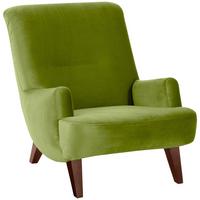 SESSEL Kajsa 71x80x101 Bezug Samtvelours Buche nussbaum/oliv - Nussbaumfarben/Olivgrün, Kunststoff (101/80/71cm) - 58aufmkessel