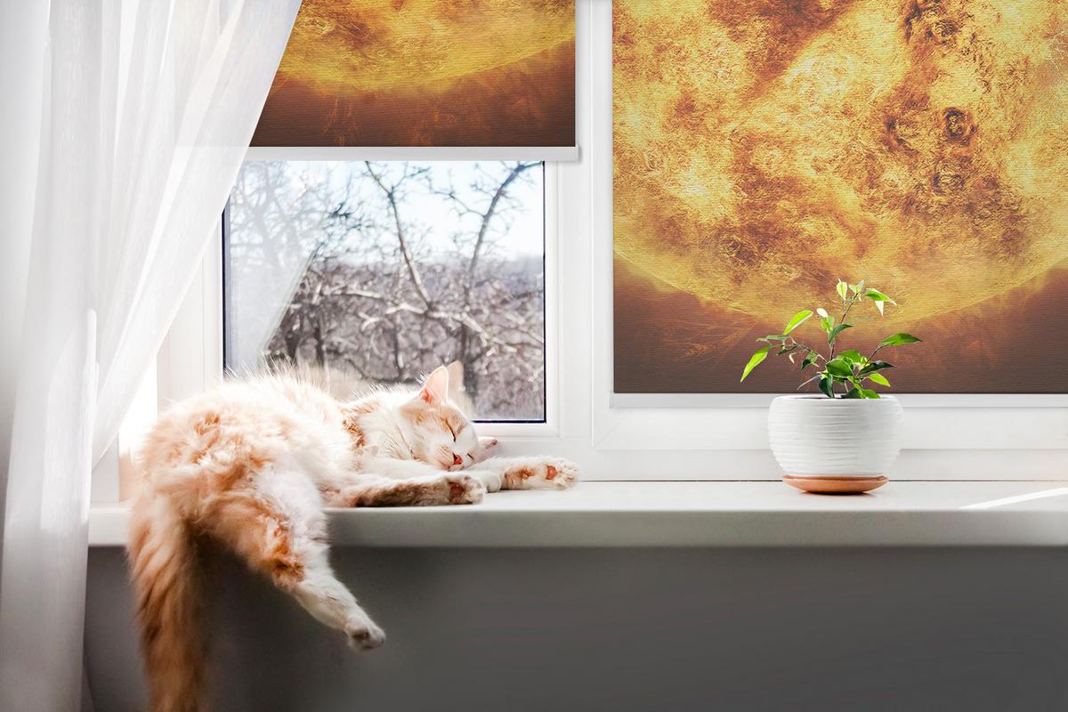 INNENROLLO - Fensterrollo - Rollo - 100x180 cm - Gelbes Gitter - Gelb, Kunststoff (100/180/0.5cm) - TULUP