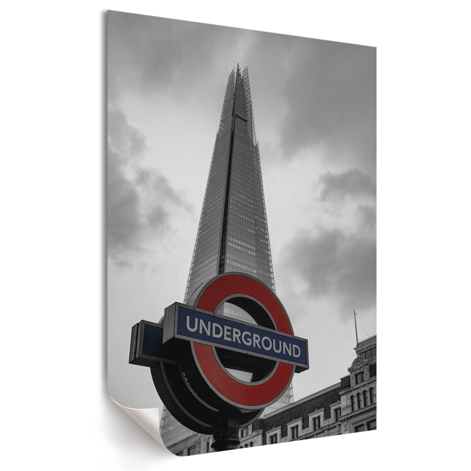 POSTER - 29x42 cm - Kateko - Londoner U-Bahn - Grau, Textil (29/42/0.1cm) - TULUP
