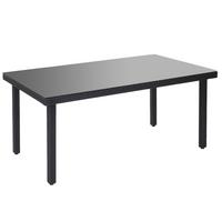 POLY-RATTAN-GARTENTISCH rechteck Anthrazit - Anthrazit, Kunststoff (90/160/74cm) - MCW