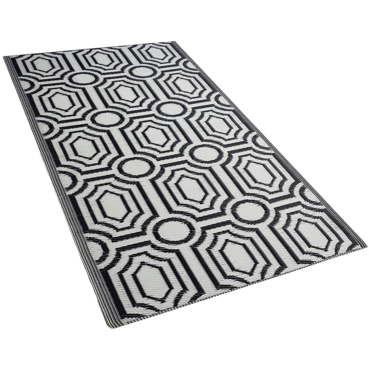 OUTDOOR-TEPPICH Bidar 180/90 cm - Schwarz, Kunststoff (90/180cm) - Beliani